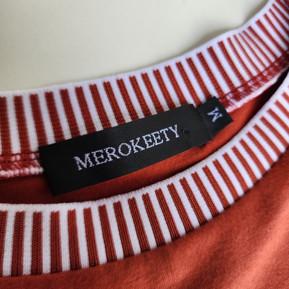 MEROKEETY Women's Stretch Sleeveless Pocketed Dress Shift Rusty Orange Rayon M - Picture 11 of 14
